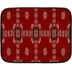 Red Grey Ikat Pattern Fleece Blanket (mini) by SpinnyChairDesigns