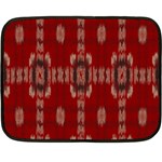 Red Grey Ikat Pattern Double Sided Fleece Blanket (Mini)  35 x27  Blanket Front