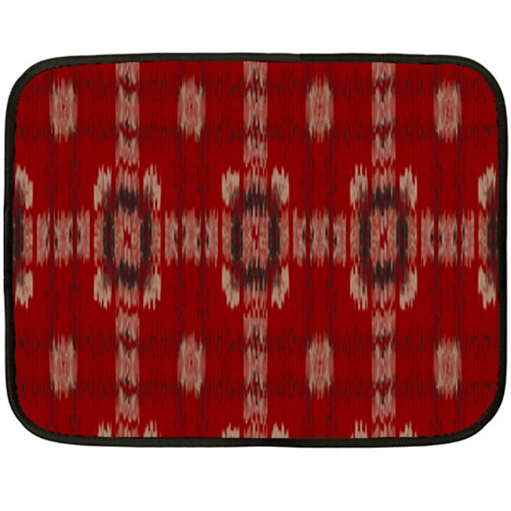 Red Grey Ikat Pattern Double Sided Fleece Blanket (Mini) 