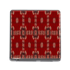 Red Grey Ikat Pattern Memory Card Reader (square 5 Slot) by SpinnyChairDesigns