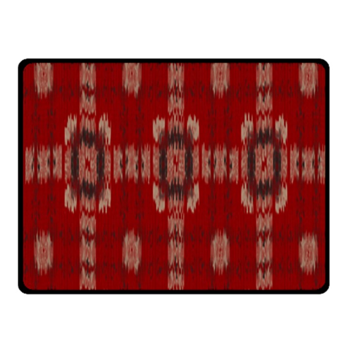 Red Grey Ikat Pattern Fleece Blanket (Small)