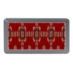 Red Grey Ikat Pattern Memory Card Reader (mini) by SpinnyChairDesigns