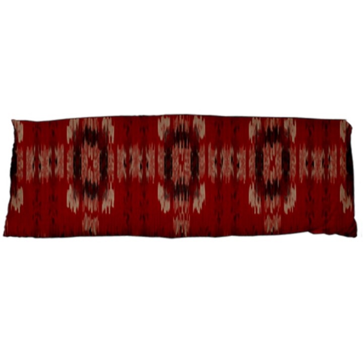 Red Grey Ikat Pattern Body Pillow Case (Dakimakura)