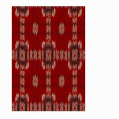 Red Grey Ikat Pattern Large Garden Flag (two Sides) by SpinnyChairDesigns