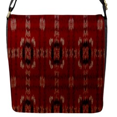 Red Grey Ikat Pattern Flap Closure Messenger Bag (s) by SpinnyChairDesigns