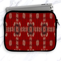 Red Grey Ikat Pattern Apple Ipad 2/3/4 Zipper Cases by SpinnyChairDesigns