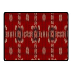 Red Grey Ikat Pattern Double Sided Fleece Blanket (small)  by SpinnyChairDesigns