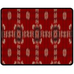 Red Grey Ikat Pattern Double Sided Fleece Blanket (Medium)  58.8 x47.4  Blanket Front