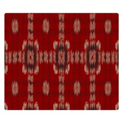 Red Grey Ikat Pattern Double Sided Flano Blanket (small)  by SpinnyChairDesigns