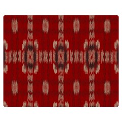 Red Grey Ikat Pattern Double Sided Flano Blanket (medium)  by SpinnyChairDesigns