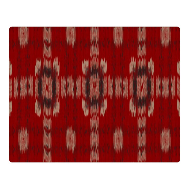 Red Grey Ikat Pattern Double Sided Flano Blanket (Large) 