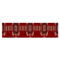 Red Grey Ikat Pattern Satin Scarf (oblong) by SpinnyChairDesigns