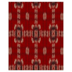 Red Grey Ikat Pattern Drawstring Bag (small) by SpinnyChairDesigns