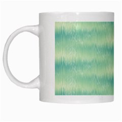 Light Green Turquoise Ikat Pattern White Mugs by SpinnyChairDesigns