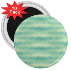 Light Green Turquoise Ikat Pattern 3  Magnets (10 Pack)  by SpinnyChairDesigns