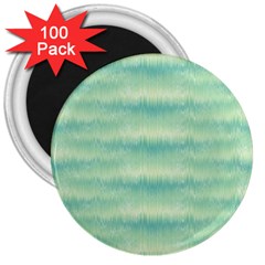 Light Green Turquoise Ikat Pattern 3  Magnets (100 Pack) by SpinnyChairDesigns