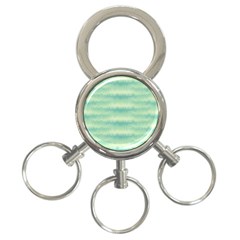 Light Green Turquoise Ikat Pattern 3-ring Key Chain by SpinnyChairDesigns