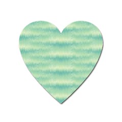 Light Green Turquoise Ikat Pattern Heart Magnet