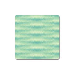 Light Green Turquoise Ikat Pattern Square Magnet by SpinnyChairDesigns