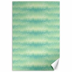 Light Green Turquoise Ikat Pattern Canvas 12  X 18  by SpinnyChairDesigns