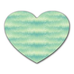 Light Green Turquoise Ikat Pattern Heart Mousepads by SpinnyChairDesigns