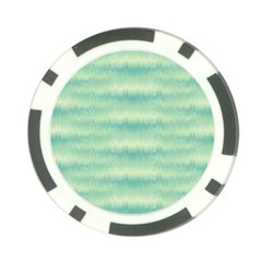 Light Green Turquoise Ikat Pattern Poker Chip Card Guard by SpinnyChairDesigns