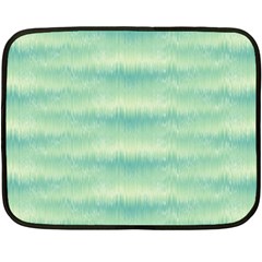 Light Green Turquoise Ikat Pattern Fleece Blanket (mini) by SpinnyChairDesigns