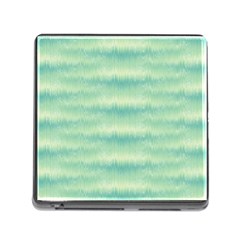 Light Green Turquoise Ikat Pattern Memory Card Reader (square 5 Slot) by SpinnyChairDesigns