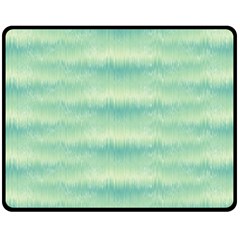 Light Green Turquoise Ikat Pattern Fleece Blanket (medium)  by SpinnyChairDesigns