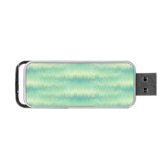 Light Green Turquoise Ikat Pattern Portable Usb Flash (one Side) by SpinnyChairDesigns