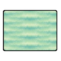 Light Green Turquoise Ikat Pattern Double Sided Fleece Blanket (small)  by SpinnyChairDesigns