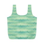 Light Green Turquoise Ikat Pattern Full Print Recycle Bag (M) Back