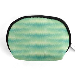 Light Green Turquoise Ikat Pattern Accessory Pouch (medium) by SpinnyChairDesigns