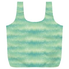 Light Green Turquoise Ikat Pattern Full Print Recycle Bag (xxxl) by SpinnyChairDesigns