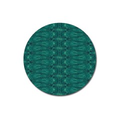 Teal Ikat Pattern Magnet 3  (Round)