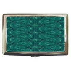 Teal Ikat Pattern Cigarette Money Case by SpinnyChairDesigns