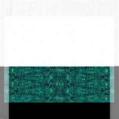 Teal Ikat Pattern Rectangular Jigsaw Puzzl by SpinnyChairDesigns