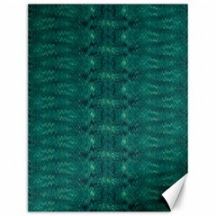 Teal Ikat Pattern Canvas 12  X 16  by SpinnyChairDesigns