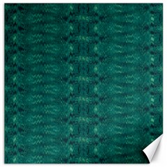 Teal Ikat Pattern Canvas 20  X 20  by SpinnyChairDesigns