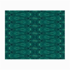 Teal Ikat Pattern Small Glasses Cloth (2 Sides) by SpinnyChairDesigns