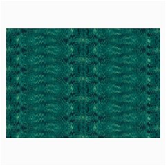 Teal Ikat Pattern Large Glasses Cloth by SpinnyChairDesigns