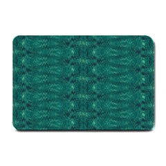 Teal Ikat Pattern Small Doormat  by SpinnyChairDesigns