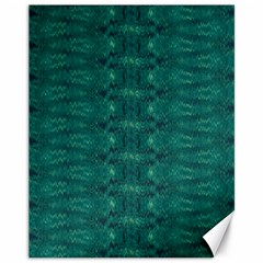 Teal Ikat Pattern Canvas 11  X 14  by SpinnyChairDesigns