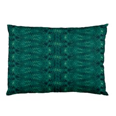 Teal Ikat Pattern Pillow Case by SpinnyChairDesigns