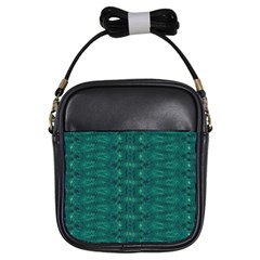 Teal Ikat Pattern Girls Sling Bag by SpinnyChairDesigns