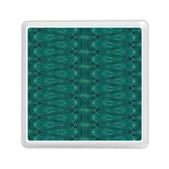 Teal Ikat Pattern Memory Card Reader (square) by SpinnyChairDesigns