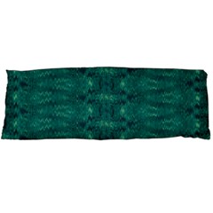 Teal Ikat Pattern Body Pillow Case Dakimakura (two Sides) by SpinnyChairDesigns