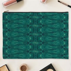 Teal Ikat Pattern Cosmetic Bag (XXXL)