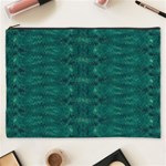 Teal Ikat Pattern Cosmetic Bag (XXXL) Front