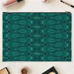 Teal Ikat Pattern Cosmetic Bag (XXXL) Back